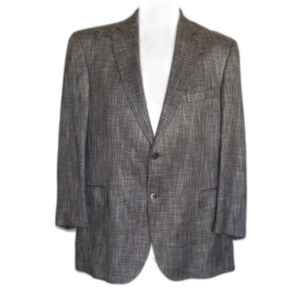 Reserve JAMES PATRICK Jacket, 44R, Gray,  Tweed look 2 buttons, Bamboo Viscose